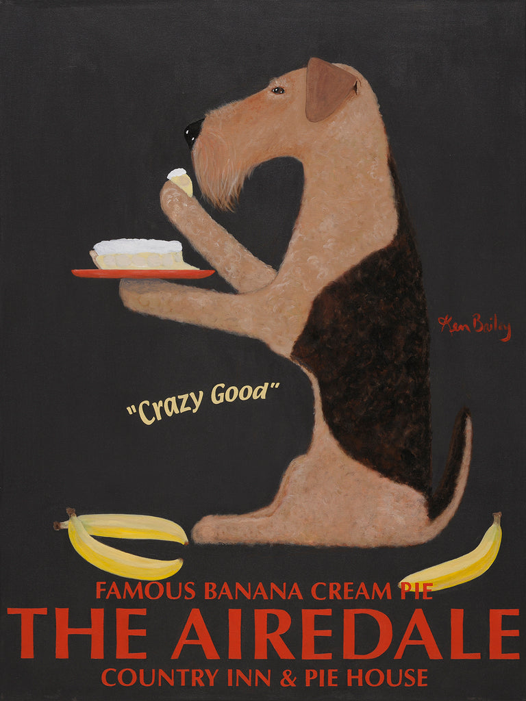 CUSTOM - THE AIREDALE - Retro Vintage Advertising Art featuring an Airedale by Ken Bailey