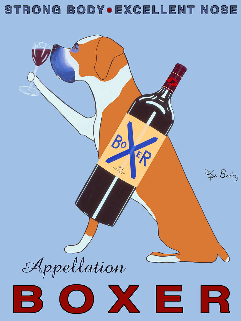 CUSTOM APPELLATION BOXER - - Retro Vintage Advertising Art featuring a Boxer by Ken Bailey