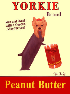 YORKIE PEANUT BUTTER - Retro Vintage Advertising Art featuring a Yorkshire Terrier by Ken Bailey