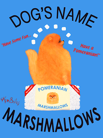 CUSTOM POMERANIAN MARSHMALLOWS - Retro Vintage Advertising Art featuring a Pomeranian by Ken Bailey