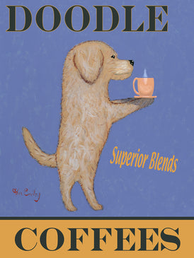 CUSTOM DOODLE COFFEES -- Retro Vintage Advertising Art featuring a Doodle by Ken Bailey