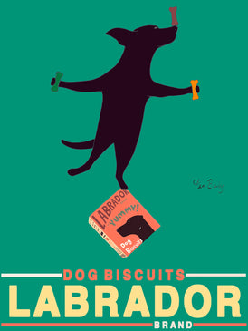 CUSTOM LABRADOR BRAND - BLACK LAB -- Retro Vintage Advertising Art featuring a Labrador Retriever by Ken Bailey