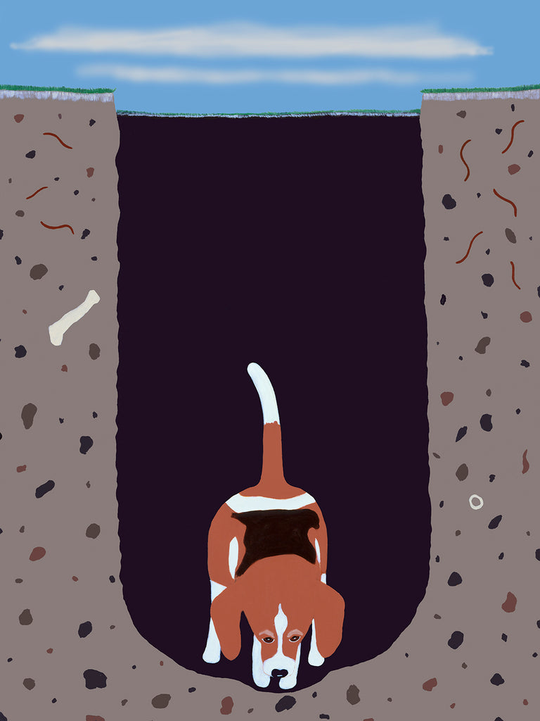 ONE BEAGLE - 1 AFTERNOON - Whimsical art featuring a Beagle by Ken Bailey