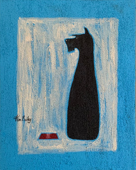 Schnauzer Waiting - Original Painting