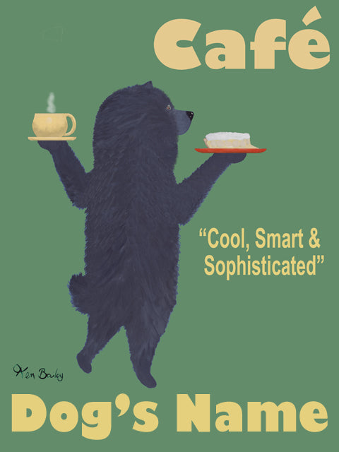Custom Café Chow Chow - - Retro Vintage Advertising Art featuring a Chow Chow by Ken Bailey