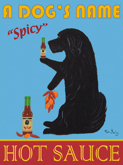 CUSTOM HAVANESE HOT SAUCE - Retro Vintage Advertising Art featuring a Havanese by Ken Bailey