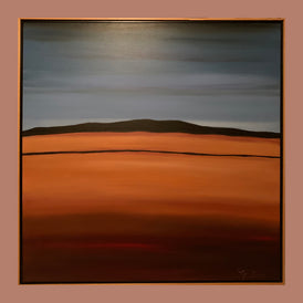 ARROYO AND HILLS - Landscape - 49" x 49" including frame