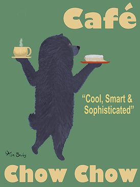 Café Chow Chow - Retro Vintage Advertising Art featuring a Chow Chow by Ken Bailey