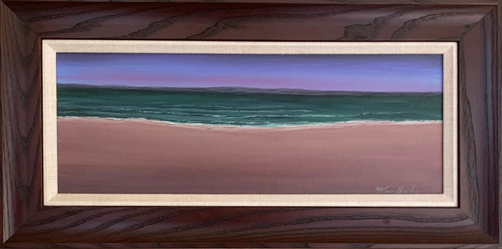 In The Evening - Seascape - 11.5" x 22.5" including walnut frame