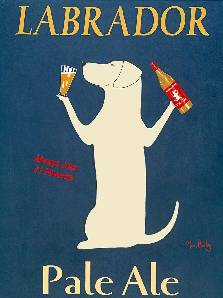 LABRADOR PALE ALE - Retro Vintage Advertising Art featuring a Labrador Retriever by Ken Bailey
