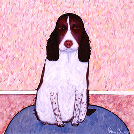 PATIENCE - Whimsical Art featuring an Englksh Springer Spaniel by Ken Bailey