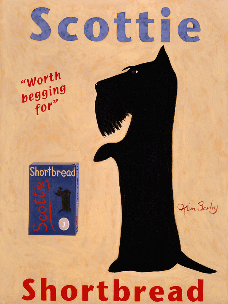 CUSTOM SCOTTIE SHORTBREAD - Retro Vintage Advertising Art featuring a Scottish Terrier by Ken Bailey