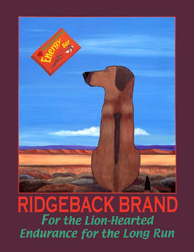 CUSTOM RIDGEBACK BRAND - Retro Vintage Advertising Art featuring a Rhodesian Ridgeback by Ken Bailey
